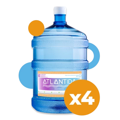 4 бутля воды по 18,9 л.